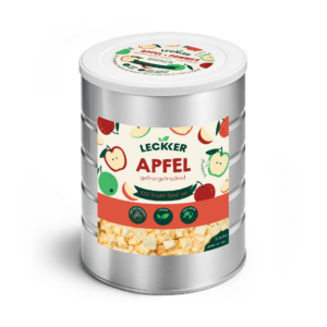 Gefriergetrockneter Apfel von leckker in Edelstahl Dose