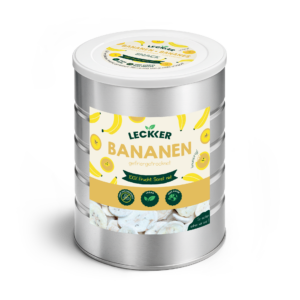 Gefriergetrocknete Bananen in Edelstahl Dose