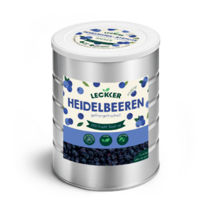 Gefriergetrocknete Heidelbeeren von leckker in Edelstahl Dose