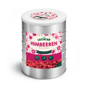 Gefriergetrocknete Himbeeren in Edelstahl Dose