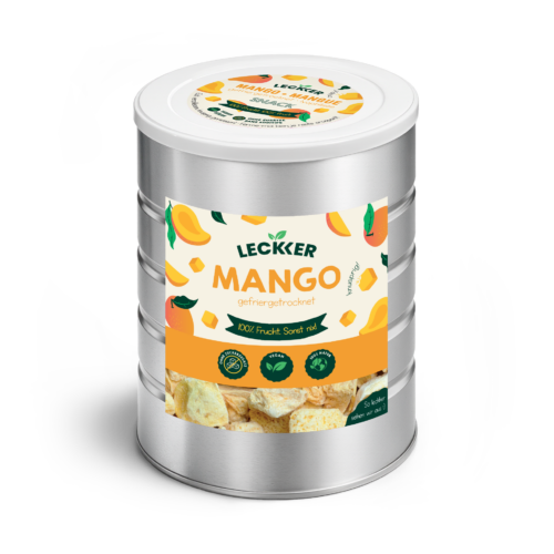 leckker-26-03-konv-fruit-tower-mango Gefriergetrocknete Mango in Edelstahl Dose